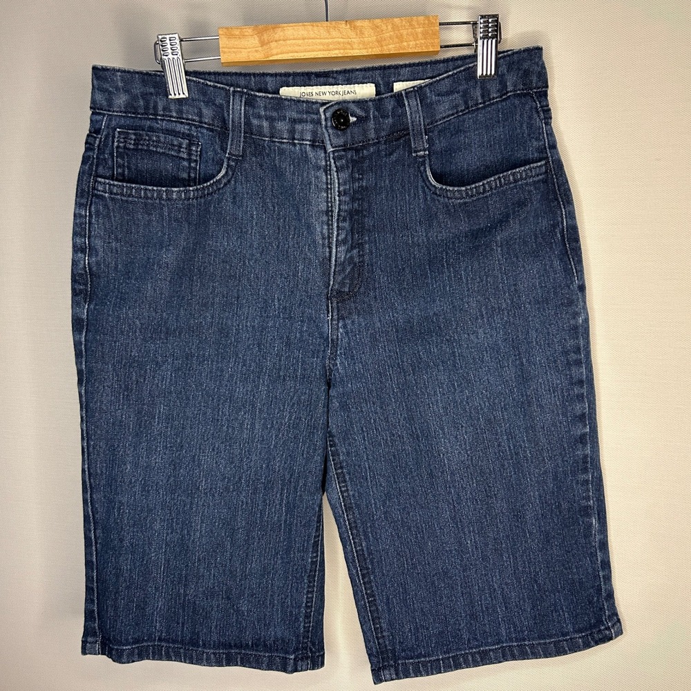 Jones New York Jeans Sutton Slimming Dark Wash Denim Bermuda Shorts Women Small‎